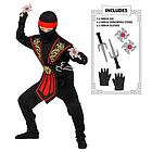 Costume Red Kombat Ninja Con Armi 4-5 anni (38565)