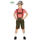 Costume Lederhosen Tirolese Bambino Taglia 5-6 Anni (87570)