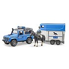 Fuoristrada della polizia Land Rover con cavallo (02588)