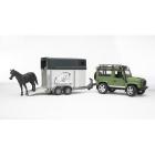 Land Rover Defender Station Wagon con rimorchio e cavallo (2592)