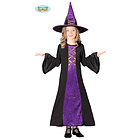 Costume Strega Streghetta Viola E Rosa Bambina Taglia 10-12 Anni (82598)
