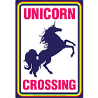 Unicorns Crossing Tin Sign