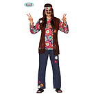 Costume Uomo Con Gilet Anni 60 Figlio Dei Fiori Hippie Taglia L (86606)