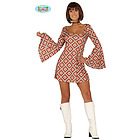 Costume Abito Fantasia A Rombi Donna Disco Anni '70 Taglia L (88618)