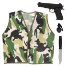 Set Militare Bimbo (Giacca, Pistola, Coltello, Bomba A Mano)