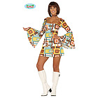Costume Abito A Fantasia Donna Disco Anni '70 Taglia M (88628)