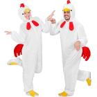 POLLO BIANCO FUNNY (costume con cappuccio e maschera) (M/L - h 175 cm)