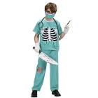 Scary Surgeon (Camicia Con Busto Ossa, Pantaloni, Mascherina) (128 Cm / 5-7 Years)