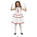 Costume Pagliaccio Bianco Bambina 5-6 Anni (77689)