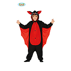 Costume Pigiama Pipistrello Nero E Rosso Bambino Bambina Taglia 5-6 Anni (87690)