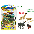 Geo Nature - Animali Savana Rigidi 10 Pz Con