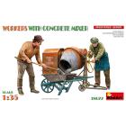 WORKERS WITH CONCRETE MIXER