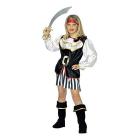 Piratessa (Casacca Con Jabot, Gonna, Cintura, Copristivali, Fascia Per Testa) (128 Cm / 5-7 Years)