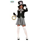 Costume Cappellaia Pazza Bianco E Nero Bambina Taglia M (88737)