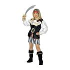 Piratessa (Casacca Con Jabot, Gonna, Cintura, Copristivali, Fascia Per Testa) (158 Cm / 11-13 Years)