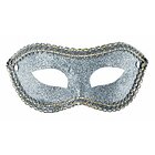Maschera Argento In Plastica Con Glitter (00748)