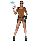 Costume Donna Avventuriera Archeologa Videogames In Spandex Taglia L-Xl (80755)