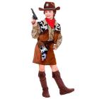 Cowgirl (Camicia, Gilet,Gonna, Cintura Con Fondina, Copristivali) (128 Cm / 5-7 Years)