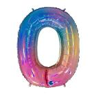 Palloncino Mylar 40 (100cm) Numero 0 Colourful Rainbow