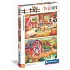 Puzzle 2x20 pz - The Farmyard Family (24818)