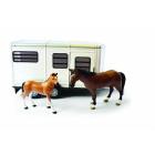 Horse Trailer With Horse And Foal