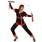 Ninja Girl (Casacca, Pantaloni, Cintura, Guanti Senza Dita, Lacci, Fascia Per Testa) S