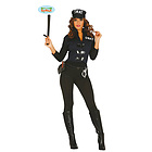 Costume Donna Swat Poliziotta Sexy In Spandex Taglia S-M (84928)