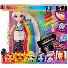 Rainbow High Hair Studio - Bambola Amaya Raine capelli extra lunghi e colori lavabili 5 in 1