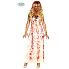 Costume Vestito Lungo Bianco Donna Insanguinata Taglia L (80936)