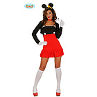 Costume Donna Topina Topolina In Spandex Taglia S-M (84952)