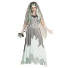 Sposa Zombie (Vestito, Velo Con Fiori, Bouquet Di Fiori) M