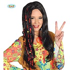 Parrucca Lunga Nera Donna Hippie (4968)