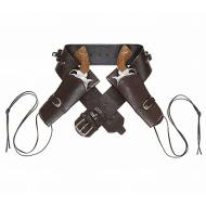 Cinturone con 2 fondine Western marrone
