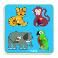 Animali della giungla Family Jungle Puzzle di legno Large Buttons Puzzles (DJ01062)