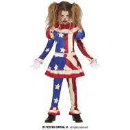 Costume Da Clown Patriottico Bambina 3-4 Anni (78099)