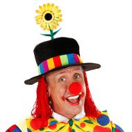 Cappello clown pagliaccio con fiore