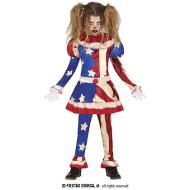 Costume Da Clown Patriottico Bambina 10-12 Anni (78102)