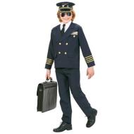 Pilota (Giacca, Camicia Finta Con Cravatta, Pantaloni, Cappello) (140 Cm / 8-10 Years)