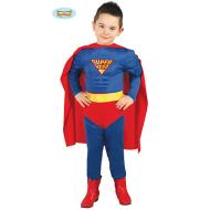 Costume Supereroe Mantello Rosso Bambino Taglia 3-4 Anni (83165)