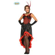 Costume Rosso E Nero Donna Ballerina Di Can Can Taglia M (88169)