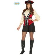 Costume Donna Corsara Piratessa Con Teschi Taglia L (88189)