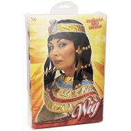Parrucca cleopatra con collare e fascia per testa in scatola