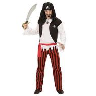 Pirata (Camicia Con Gilet, Pantaloni, Cintura, Copricapo) M