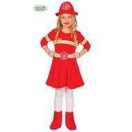 Costume Pompiera Vigile Del Fuoco Bambina Taglia 3-4 Anni (83232)