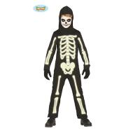 Costume Tuta Scheletro Fluorescente Bambino Taglia 3-4 Anni (87310)