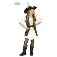 Costume Corsara Piratessa Lusso Bambina Taglia 7-9 Anni (83342)