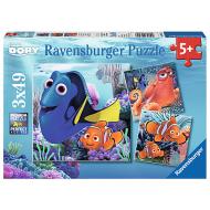 Puzzle 3 x 49 pezzi Finding Dory (09345)