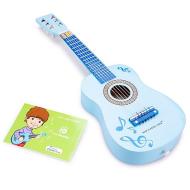 Chitarra blu con note musicali legno (10349)