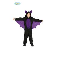 Costume Pipistrello Nero E Viola Bambino Taglia 5-6 Anni (87371)