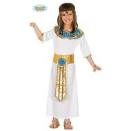 Costume Bianco Nefertiti Regina Egiziana Bambina Taglia 7-9 Anni (83383)